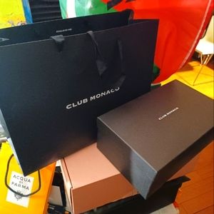 Club Monaco Empty shoe box and shopping bag